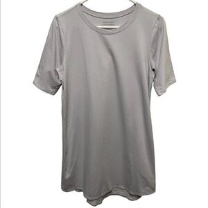 Eileen Fisher grey cotton t shirt dress knee length